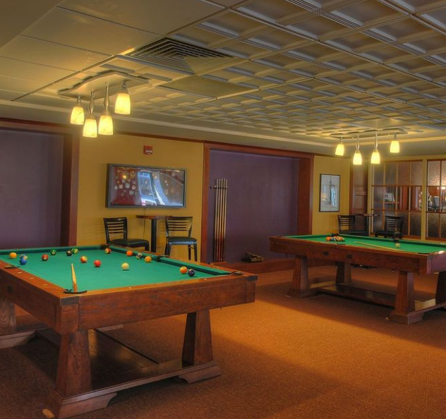 pool tables at the Wellsworth hotel